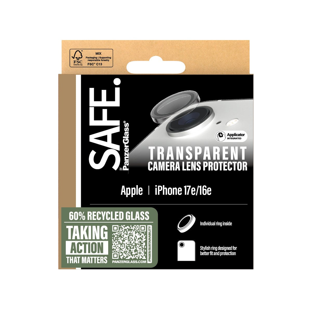SAFE. by PanzerGlass® Kameraschutz Transparent iPhone 17e | 16e